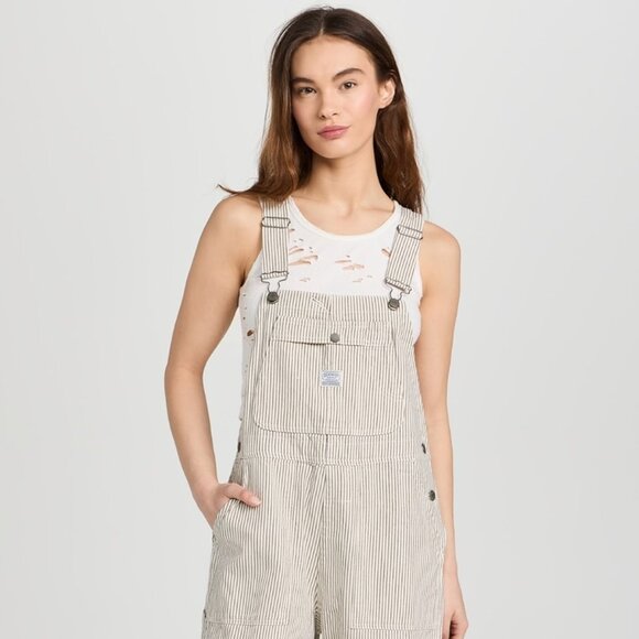 Denimist - Relaxed Overalls in Railroad Grey Stripes - Size XXS - Picture 1 of 10